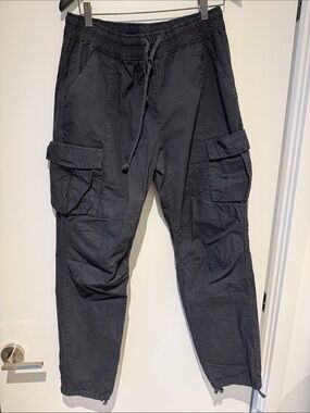 John Elliot Men's Navy Cargo Jogger Pants with Drawstring Waist